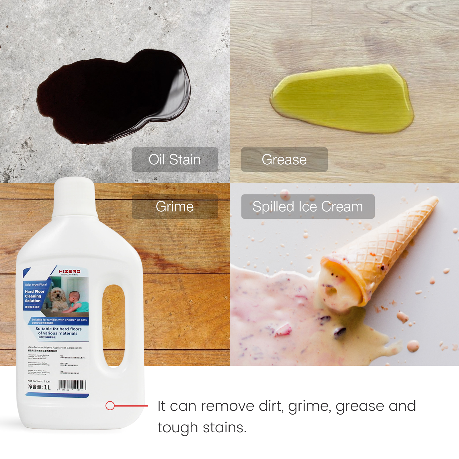 HIZERO Hard Floor Cleaning Solution 1L